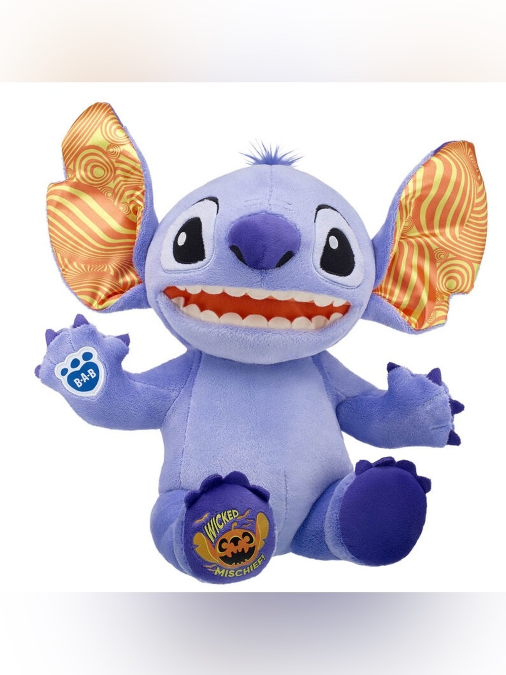 Build A Bear Disney Stitch Halloween Plush Wicked Mischief Pumpkin Stuffed